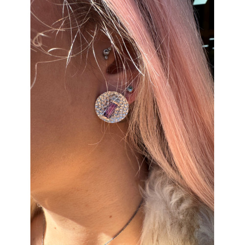 PENDIENTES PLATA Y PIEDRA FINA