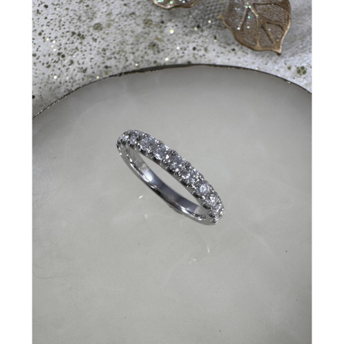 MEDIA ALIANZA ORO BLANCO 18KT Y DIAMANTES