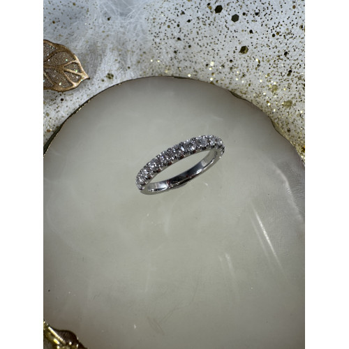 MEDIA ALIANZA ORO BLANCO 18KT Y DIAMANTES