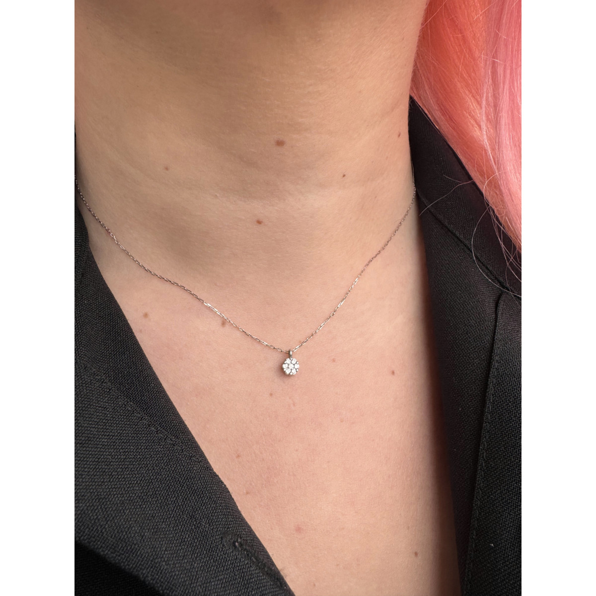 COLLAR ORO BLANCO 18KT Y DIAMANTES
