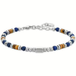 PULSERA DE ACERO CON PIEDRA LAPIS