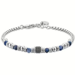 PULSERA DE ACERO SODALITA AZUL