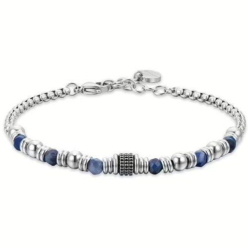 PULSERA DE ACERO SODALITA AZUL