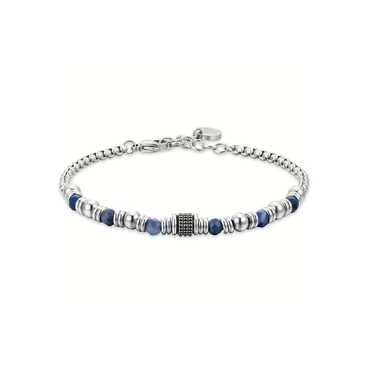 PULSERA DE ACERO SODALITA AZUL
