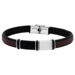 Pulsera de acero y piel urban classic