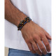 Pulsera Acero Bali con Sodolita y Ojo de Tigre
