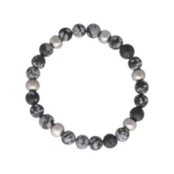 Pulsera Brisa Marina acero y piedras naturales