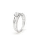 Anillo solitario en plata diseño de doble carril con circonita central