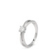 Anillo solitario diseño diagonal motivo de cuarzo adamantino