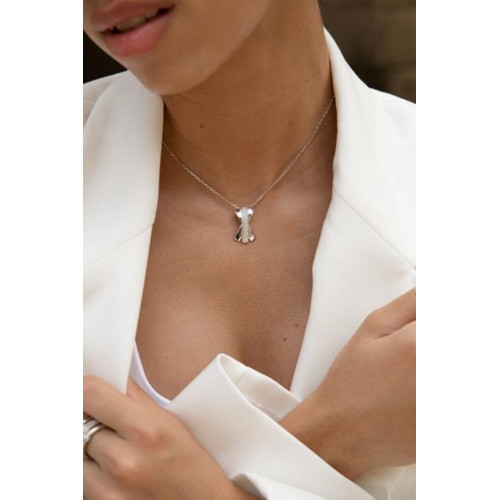 Collar de plata diseño cruz con circonitas