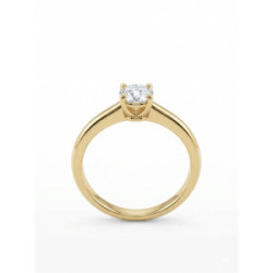 Anillo Solitario Oro Amarillo 18kt Diamante Creado 0,26K