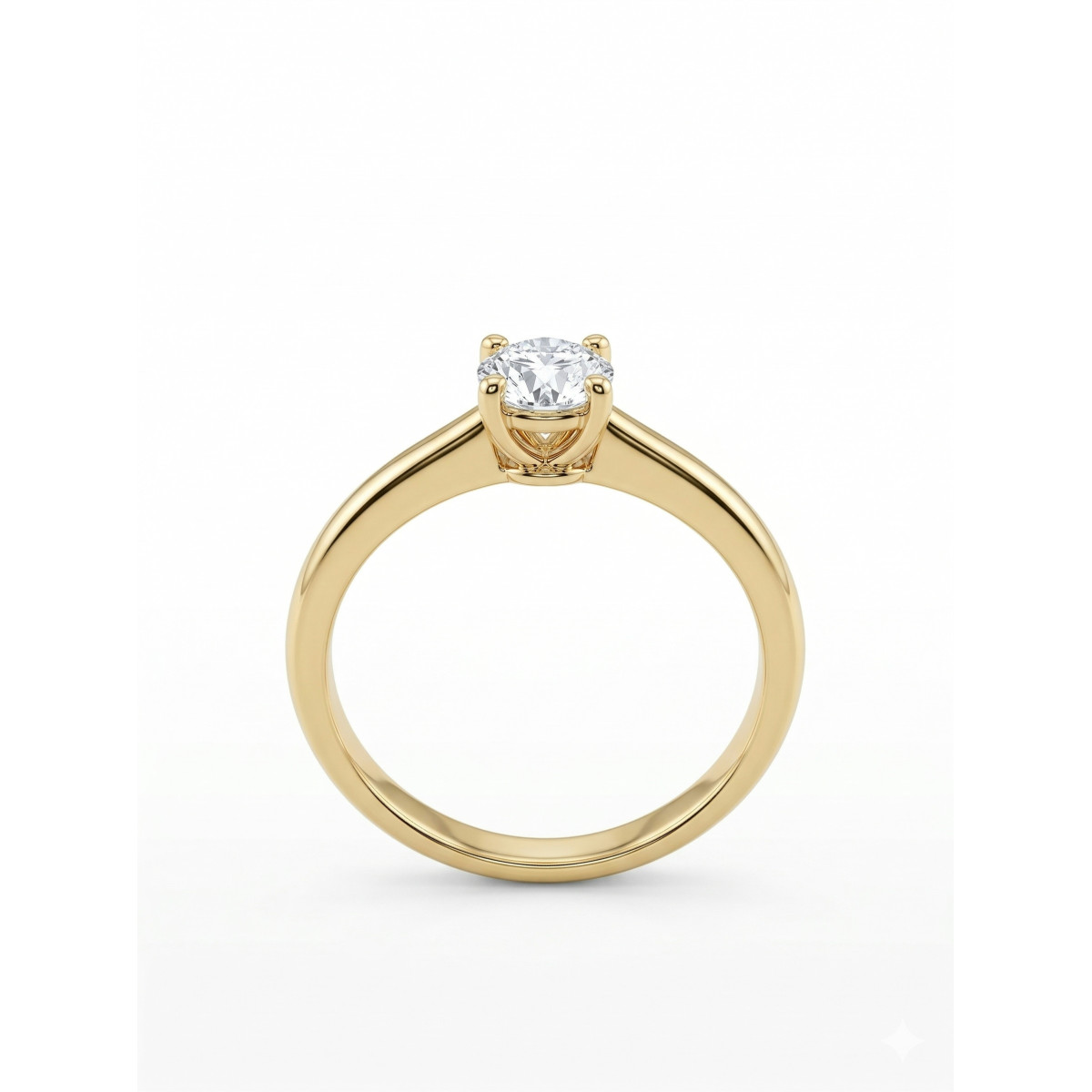 Anillo Solitario Oro Amarillo 18kt Diamante Creado 0,26K