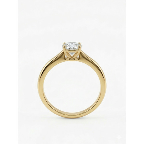 Anillo Oro Amarillo 18kt y diamante natural de 0,30 quilates