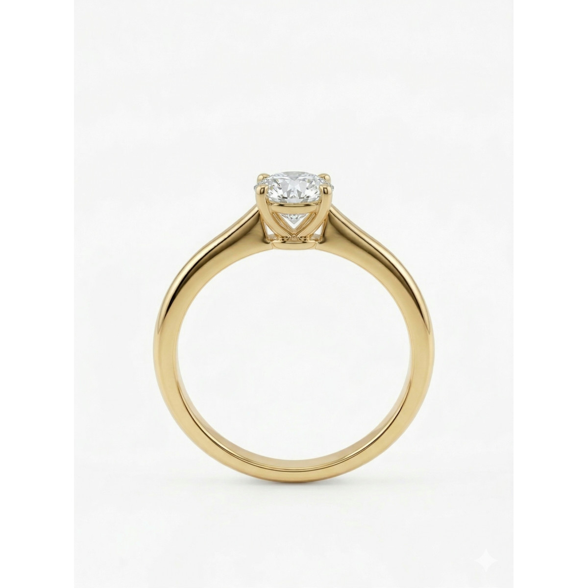 Anillo Oro Amarillo 18kt y diamante natural de 0,30 quilates