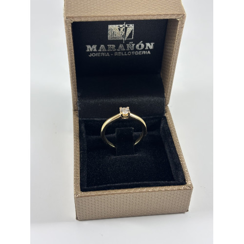 Anillo Solitario Oro Amarillo 18kt Diamante Creado 0,26K