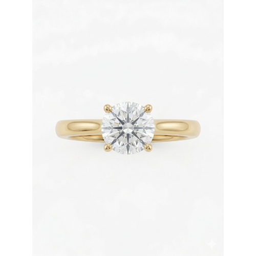 Anillo Oro Amarillo 18kt y diamante natural de 0,30 quilates