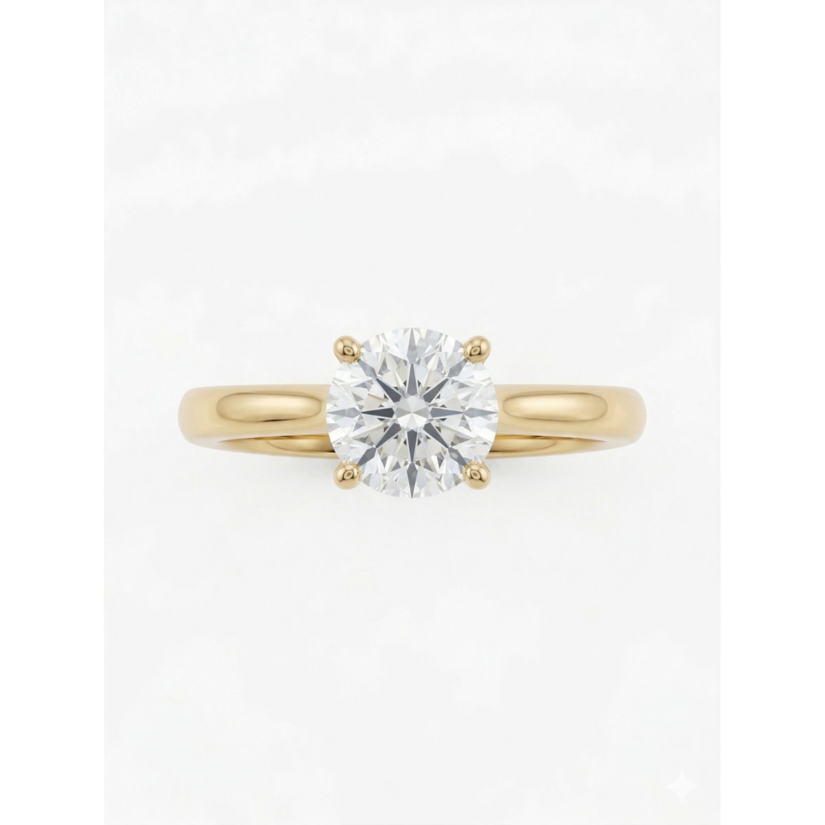 Anillo Oro Amarillo 18kt y diamante natural de 0,30 quilates