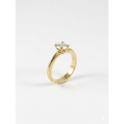 Anillo Solitario de Oro Amarillo de 18kt con Diamante Central Creado de 0,70 Quilates