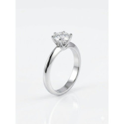 Solitario hecho en oro blanco de 18kt con diamante creado de 1 ct