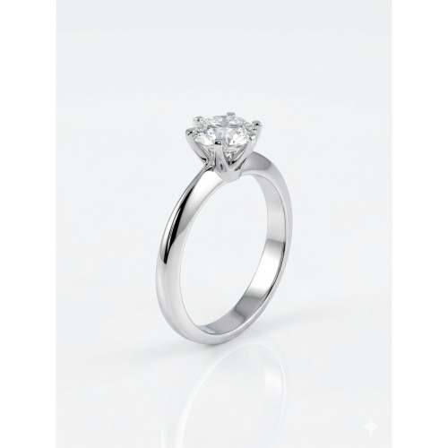 Solitario hecho en oro blanco de 18kt con diamante creado de 1 ct