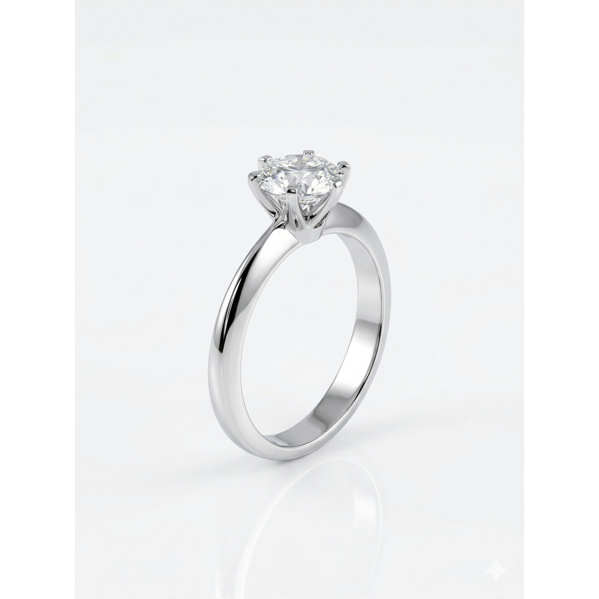 Solitario hecho en oro blanco de 18kt con diamante creado de 1 ct