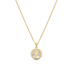 Collar Árbol de la vida: Raíces y Luz en oro y Nácar