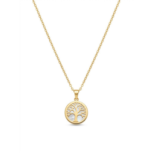 Collar Árbol de la vida: Raíces y Luz en oro y Nácar