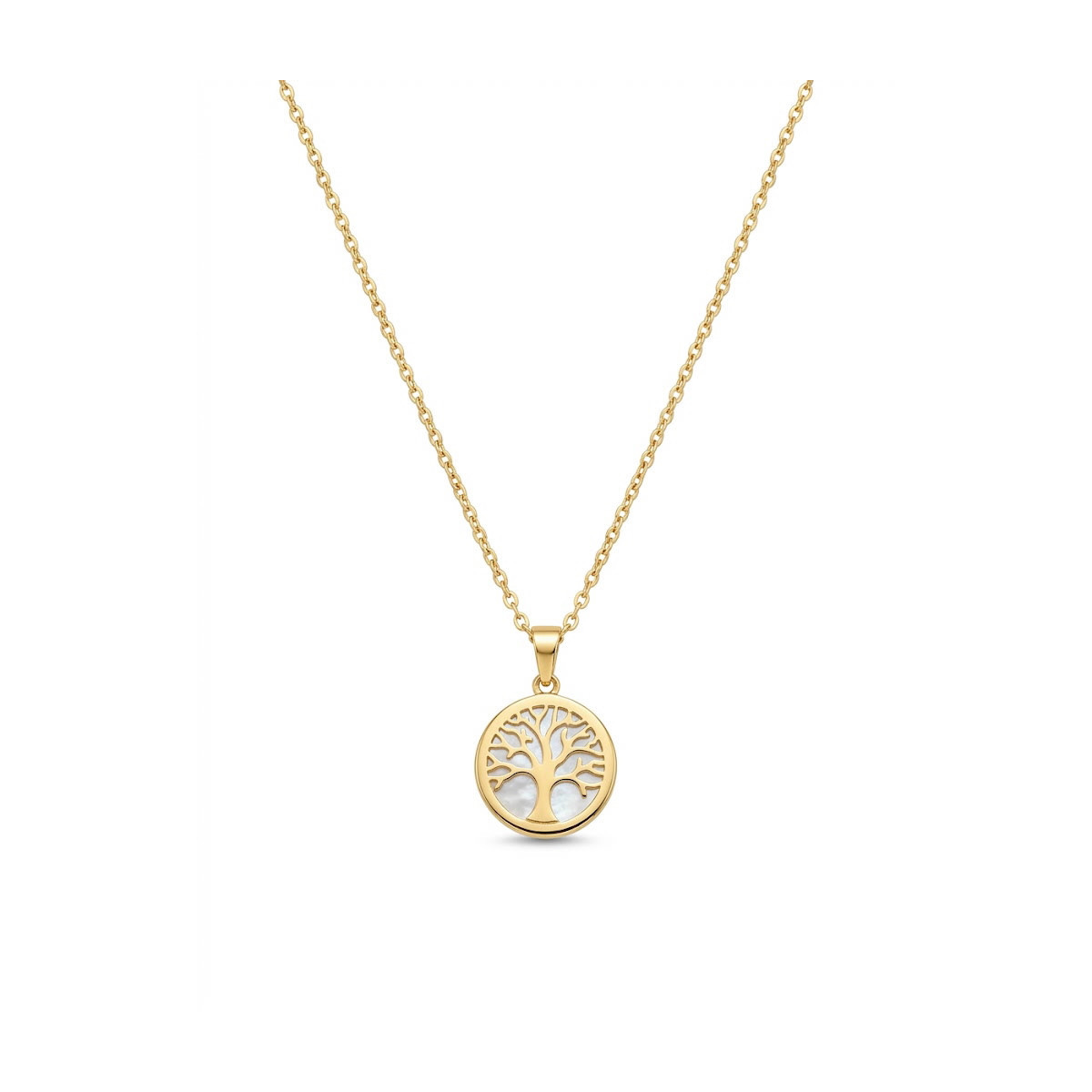 Collar Árbol de la vida: Raíces y Luz en oro y Nácar