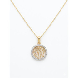 Collar Circular Bicolor en oro amarillo de 18kt y circonitas