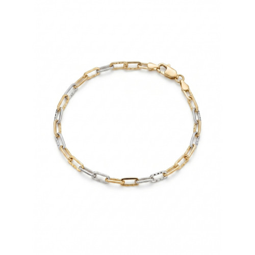 Pulsera bicolor en oro amarillo y blanco de 18kt
