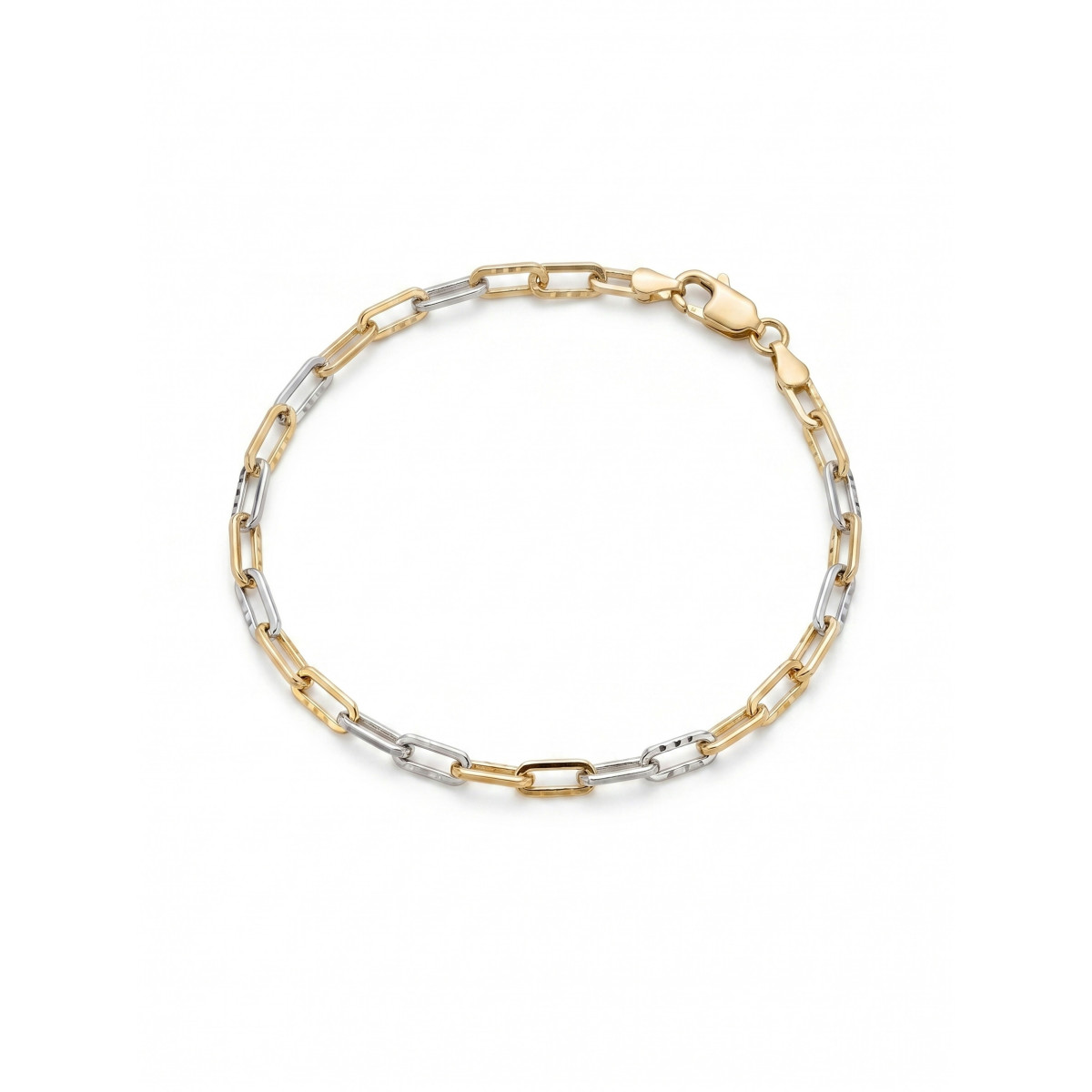 Pulsera bicolor en oro amarillo y blanco de 18kt