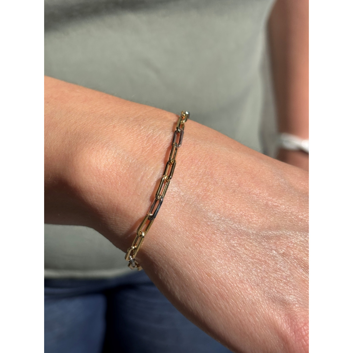 Pulsera bicolor en oro amarillo y blanco de 18kt