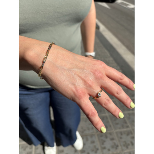 Pulsera bicolor en oro amarillo y blanco de 18kt