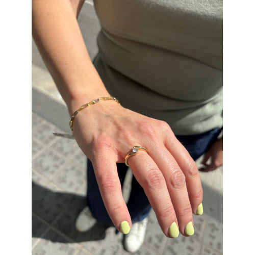 Pulsera bicolor en oro amarillo y blanco de 18kt