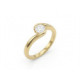 Anillo Solitario de diseño crossover en oro amarillo de 9kt y circonita