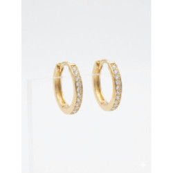 Pendientes Criolla en oro amarillo de 18kt y circonitas