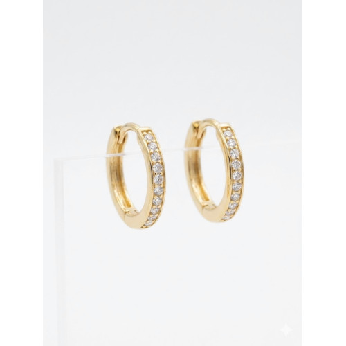 Pendientes Criolla en oro amarillo de 18kt y circonitas