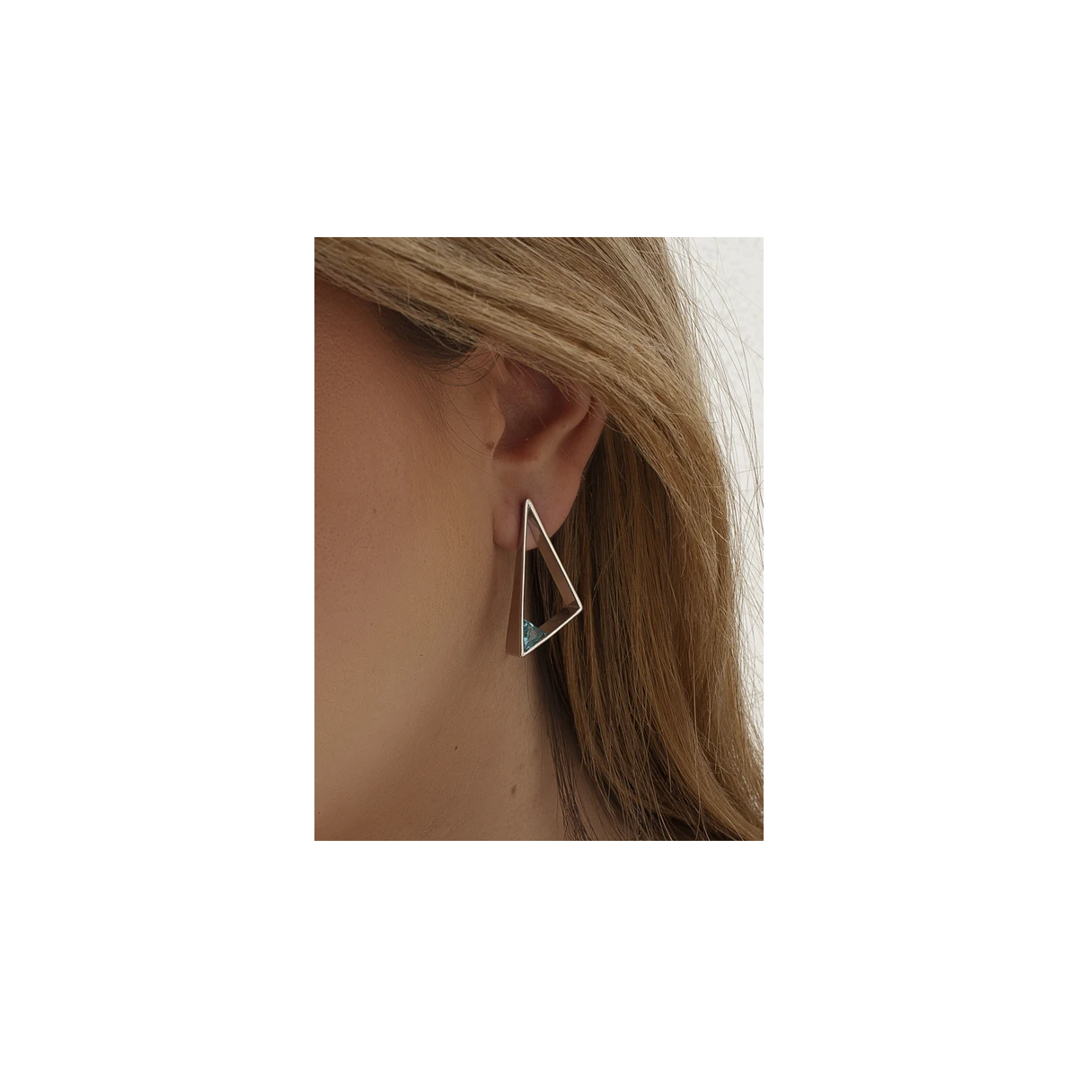 Pendientes prisma azul