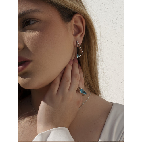 Pendientes prisma azul