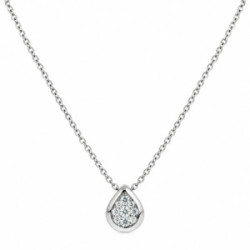 Collar de Oro Blanco 18kt con 9 Diamantes Naturales de 0,07 ct