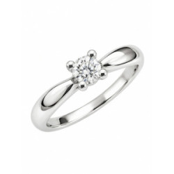 Anillo Solitario de Oro Blanco 18kt con Diamante Natural de 0,14 ct