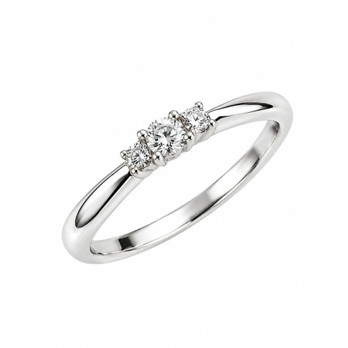 Anillo Trilogy de Oro Blanco 18kt con Diamantes de 0,08 ct