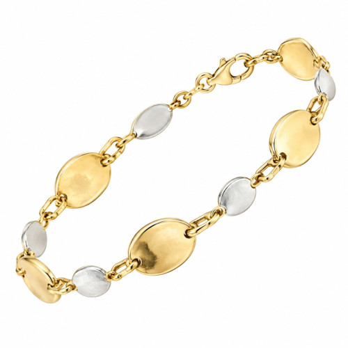Pulsera de Oro Bicolor de 18kt – Oro Amarillo y Oro Blanco