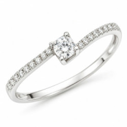 Anillo de Oro Blanco 18kt con Circonitas – Diseño Asimétrico