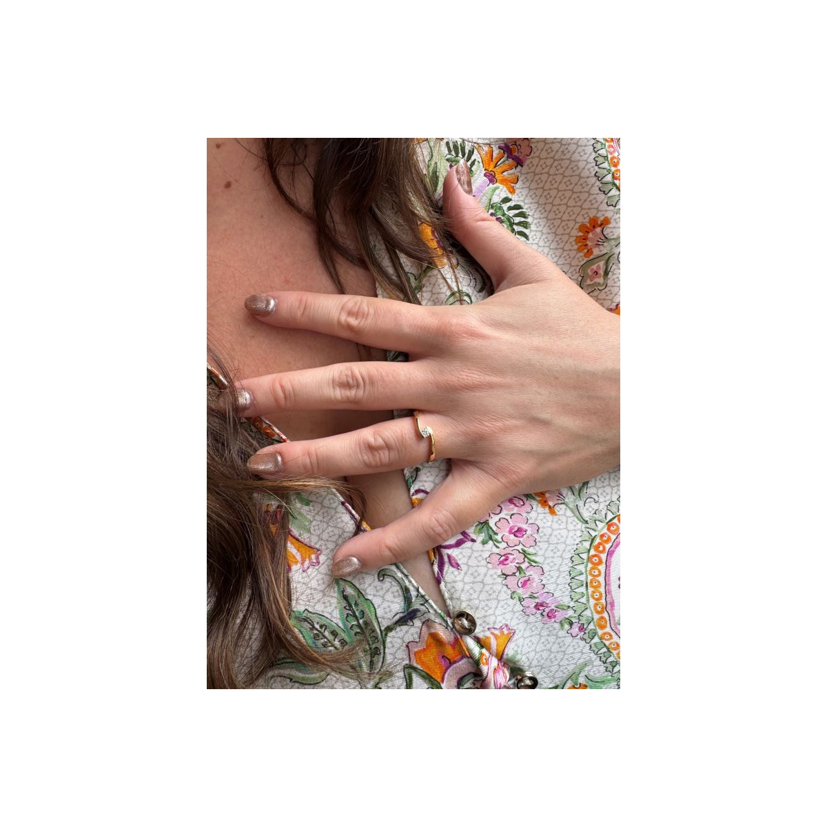 Anillo de Oro Amarillo de 18kt con Diamante Natural de 0,10 ct