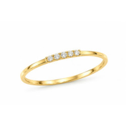 Anillo de Oro Amarillo de 18kt con Circonitas