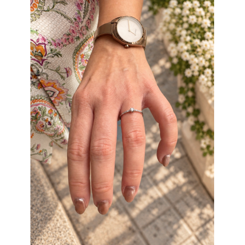 Anillo de Oro Blanco 18kt con Diamantes Naturales – Elegancia y Brillo