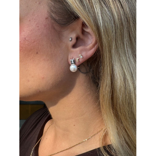 Pendientes ÉLÉGANCE – Oro Blanco 18kt con Perla Cultivada