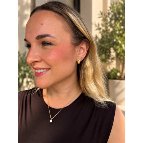 Pendientes BICOLOR – Oro Combinado 18kt con Circonita