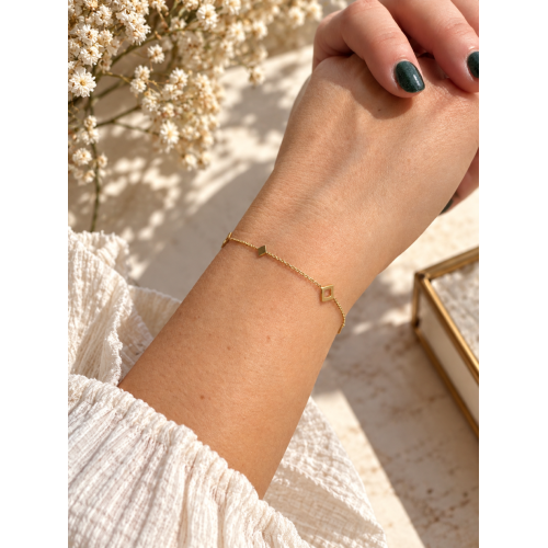 Pulsera de Oro Amarillo de 18kt con Rombos